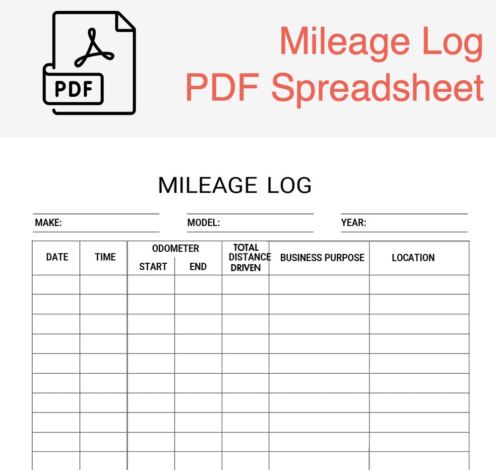 irs printable mileage log templates – free excel & pdf & google